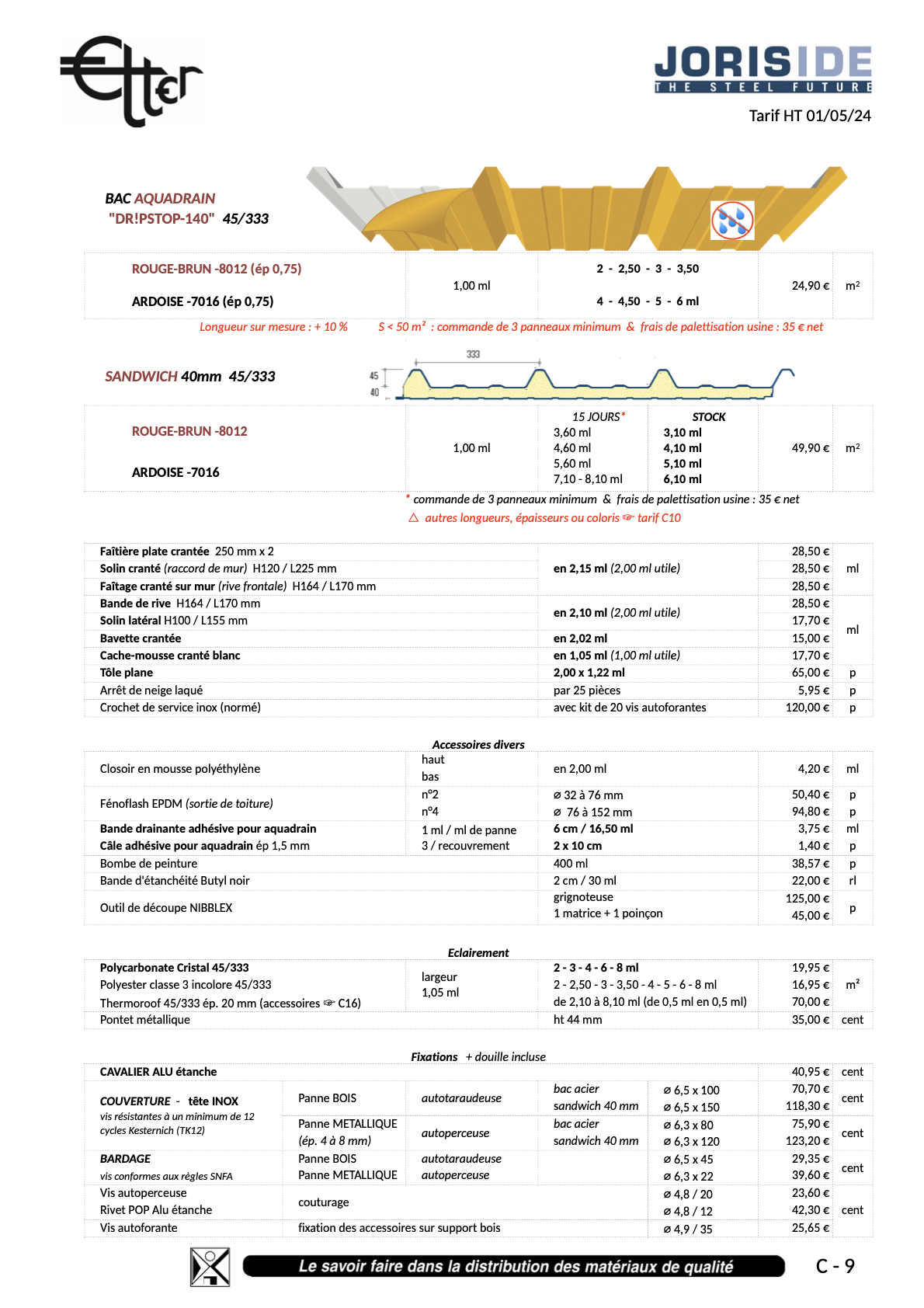 C09 BAC ACIER & SANDWICH